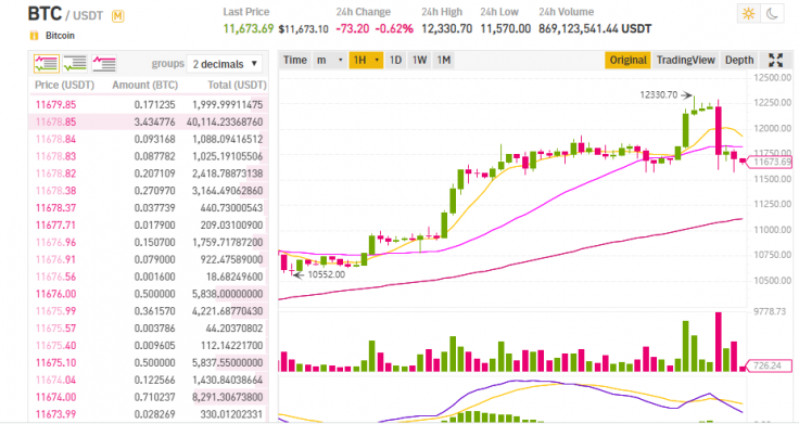 Bitcoin price chart (1H)